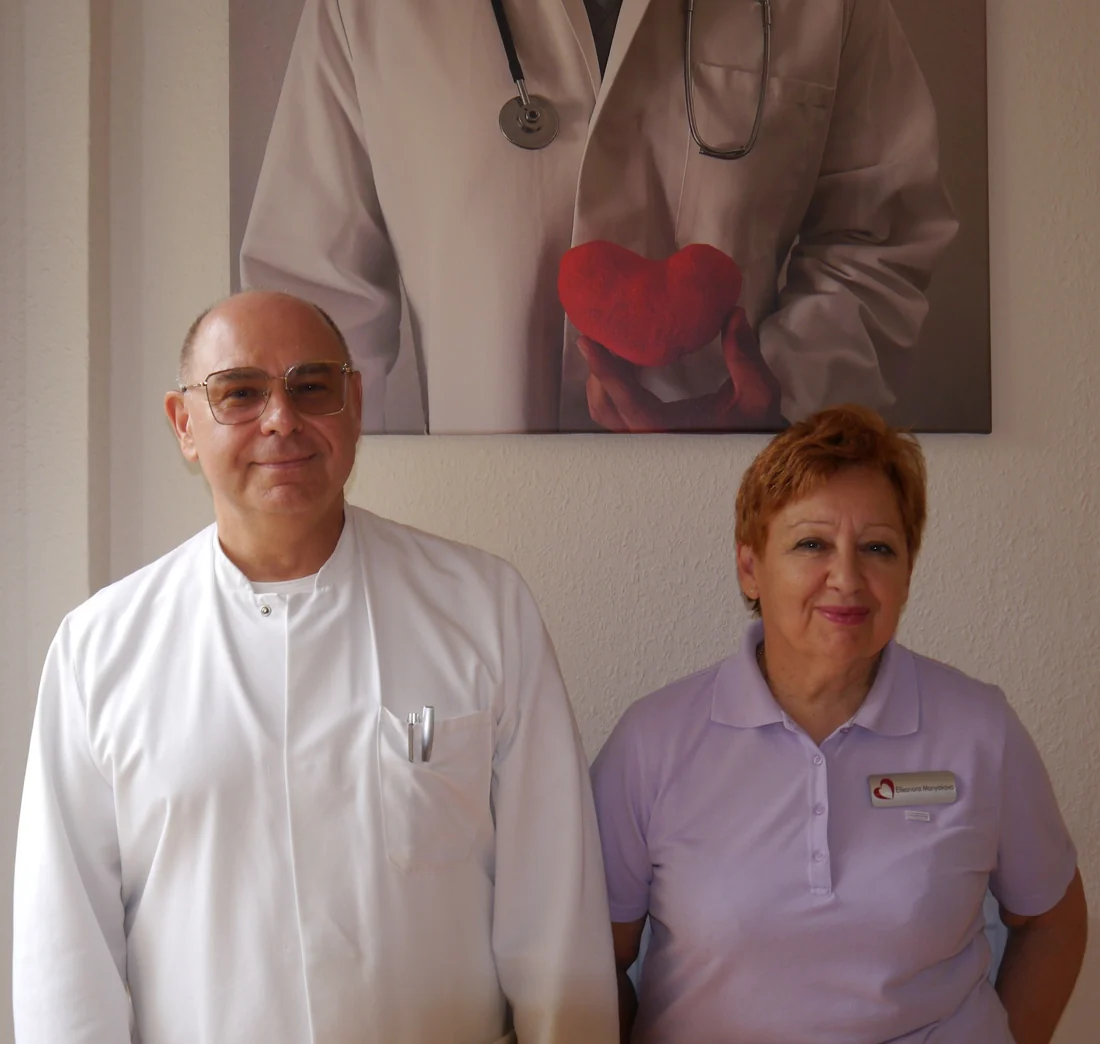 Dr. med. Oleg Staroselsky und Dr. med. Elleonora Manyakova gemeinsam in der Hausarztpraxis in Bad Fallingbostel